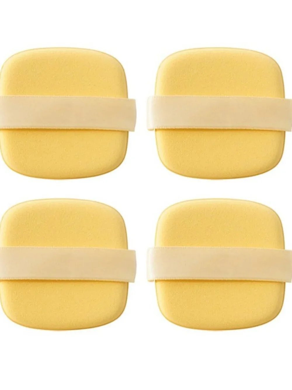 4 Pcs Yellow Square Makeup Sponge Beauty Blenders